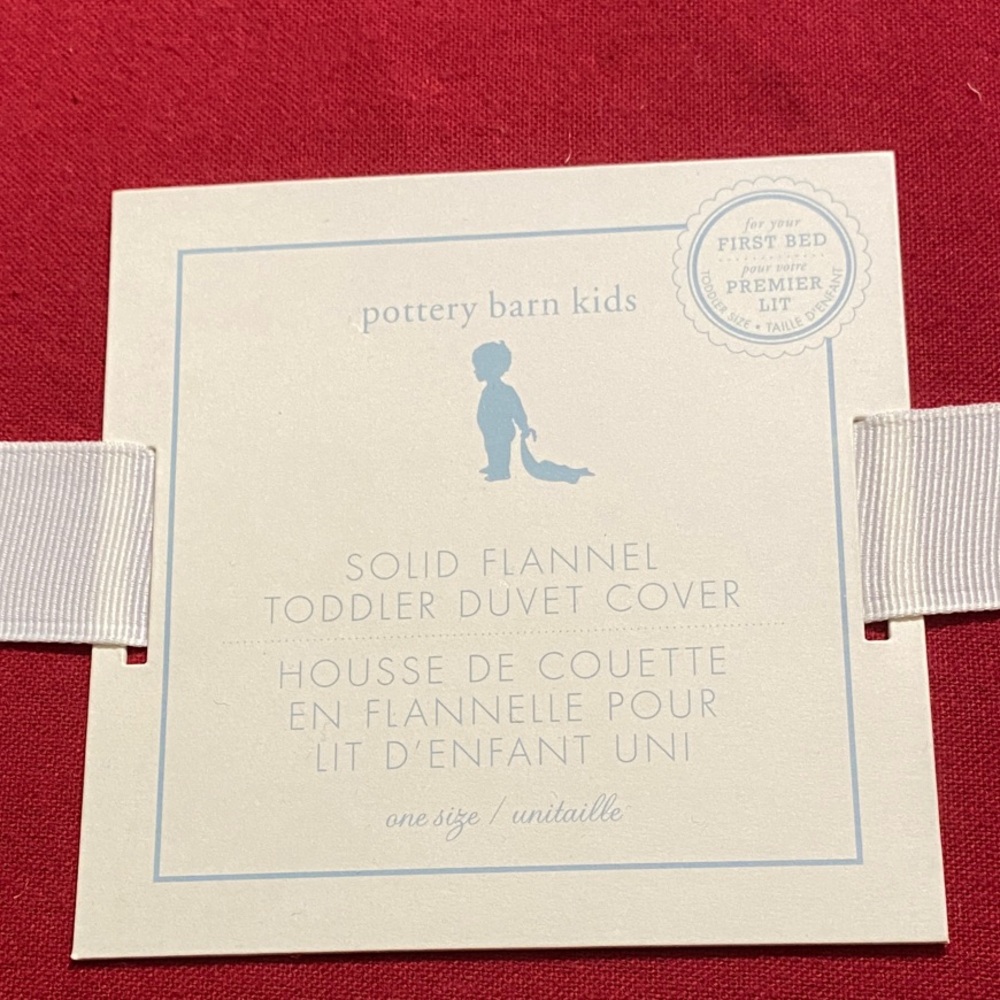 Pottery Barn Kids Solid Red Flannel Toddler Duvet Cover NWT
